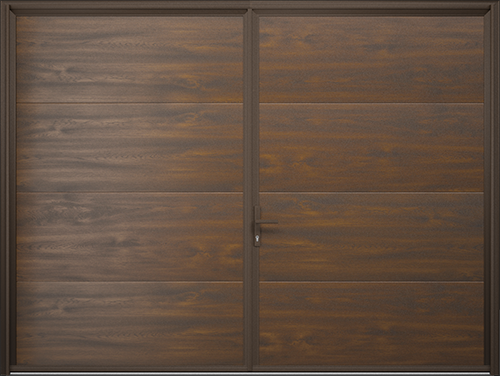 Brama rozwierna ciepła w kolorze orzech